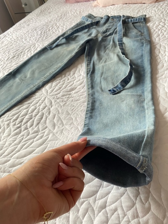 Hi-Rise Sliychy Tie-Waist Women's Jeans - Picture 4 of 8